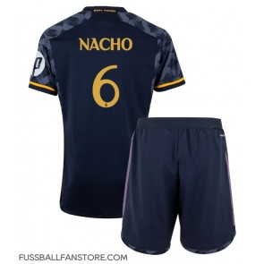 Real Madrid Nacho Fernandez #6 Replik Auswärtstrikot Kinder 2023-24 Kurzarm (+ Kurze Hosen)